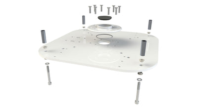 Exploded view of a Seaview top plate for a Kymeta Peregrine antenna